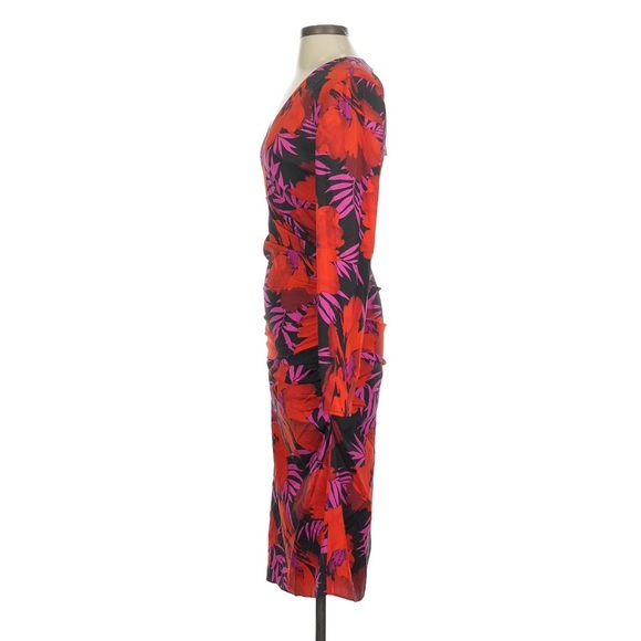Veronica Beard Alvaro Red Floral Midi Dress ~ Sz 0 - Picture 6 of 7